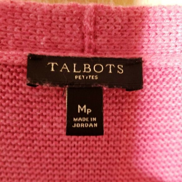 Talbots Petite Womens Pink Soft V Neck Sweater Medium - Picture 4 of 5